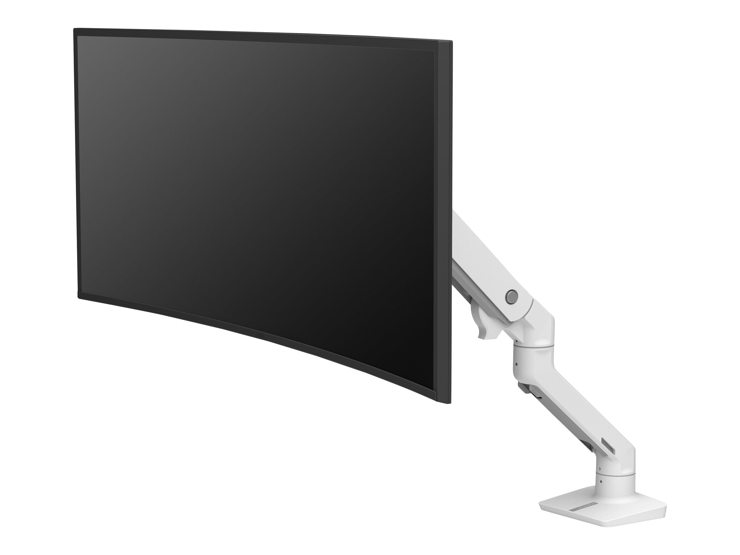 Vorderansicht der ERGOTRON HX Monitor Tischhalterung in weiß