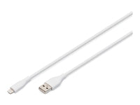 DIGITUS USB Silicone charging cable USB-A - Lightning 1m USB 2.0 12W white