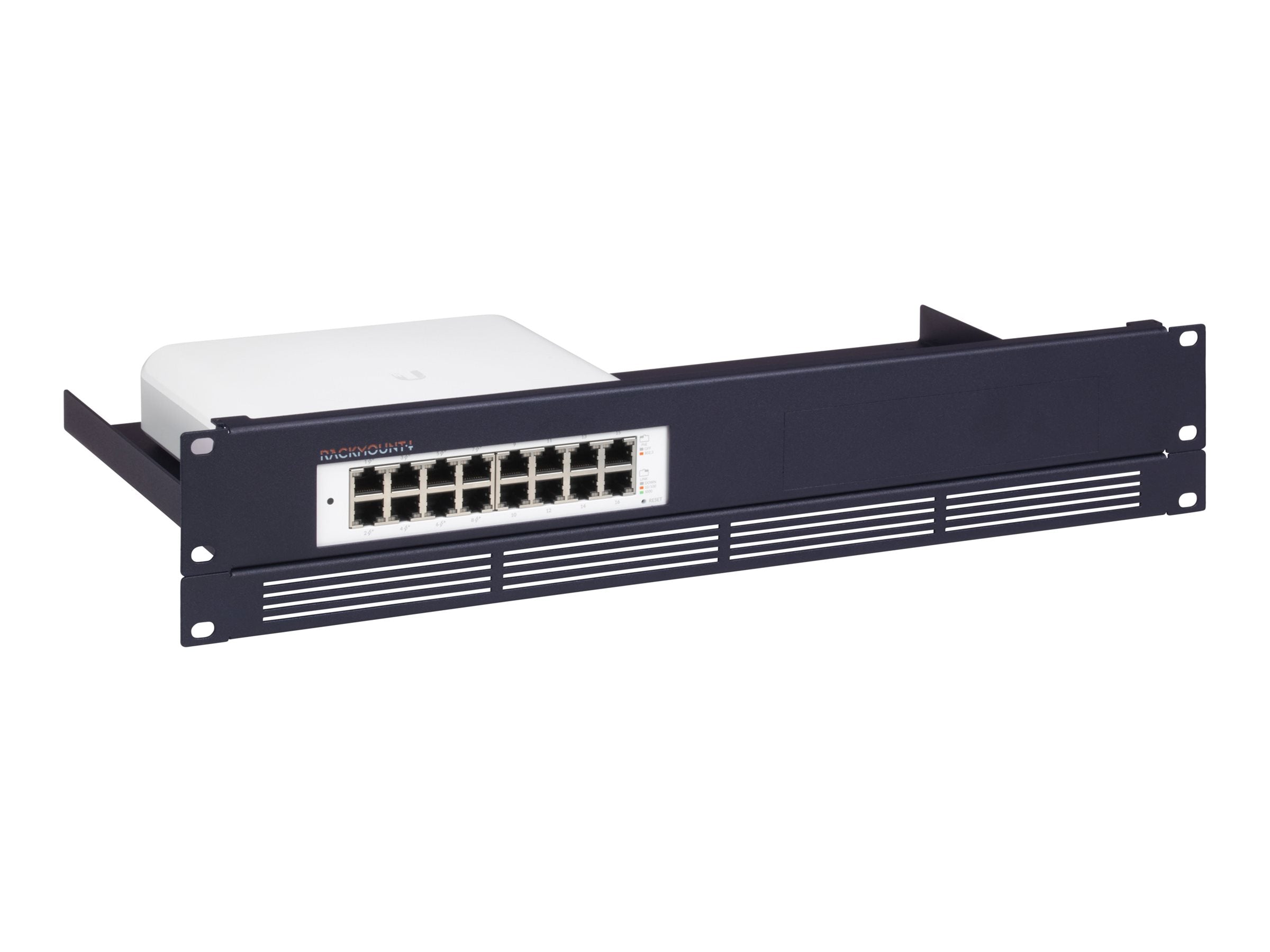 RACKMOUNT RM Kit für Ubiquiti UniFi Switch Lite 16 PoE - Vorderansicht
