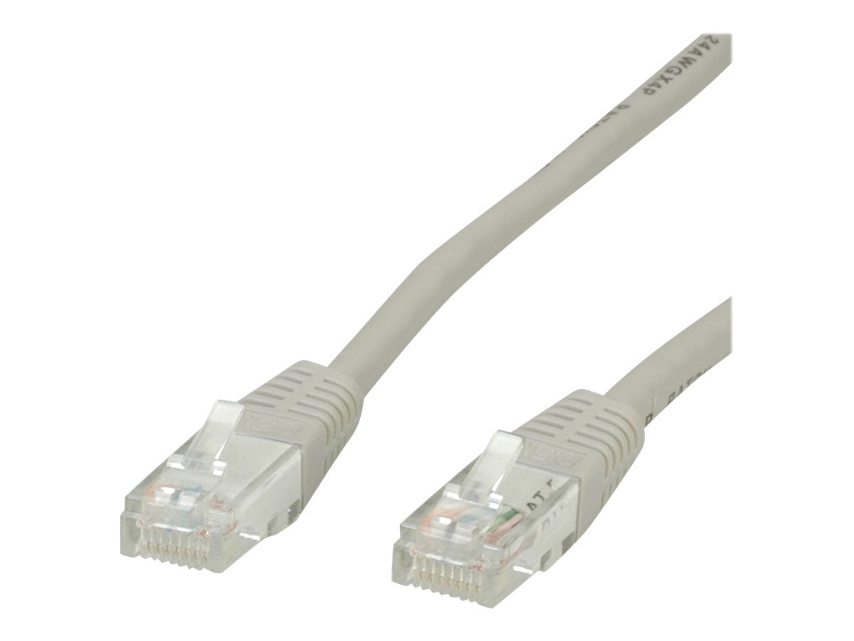 VALUE Patchkabel Kat.6 Class E UTP grau 7m Vorderansicht