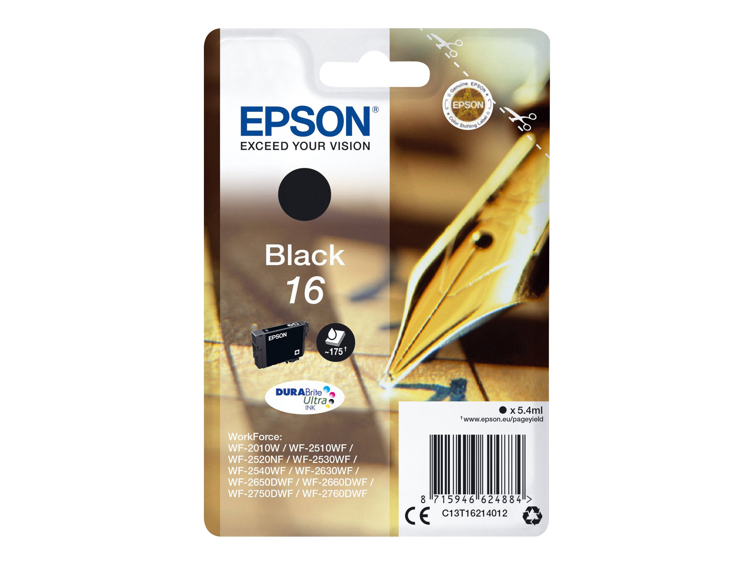 EPSON 6LB 16 Tintenpatrone Schwarz Vorderansicht