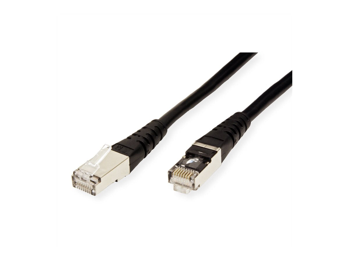 ROLINE Patchkabel Kat.6 Class E S/FTP PiMF schwarz 1,5m - Detailansicht der Stecker