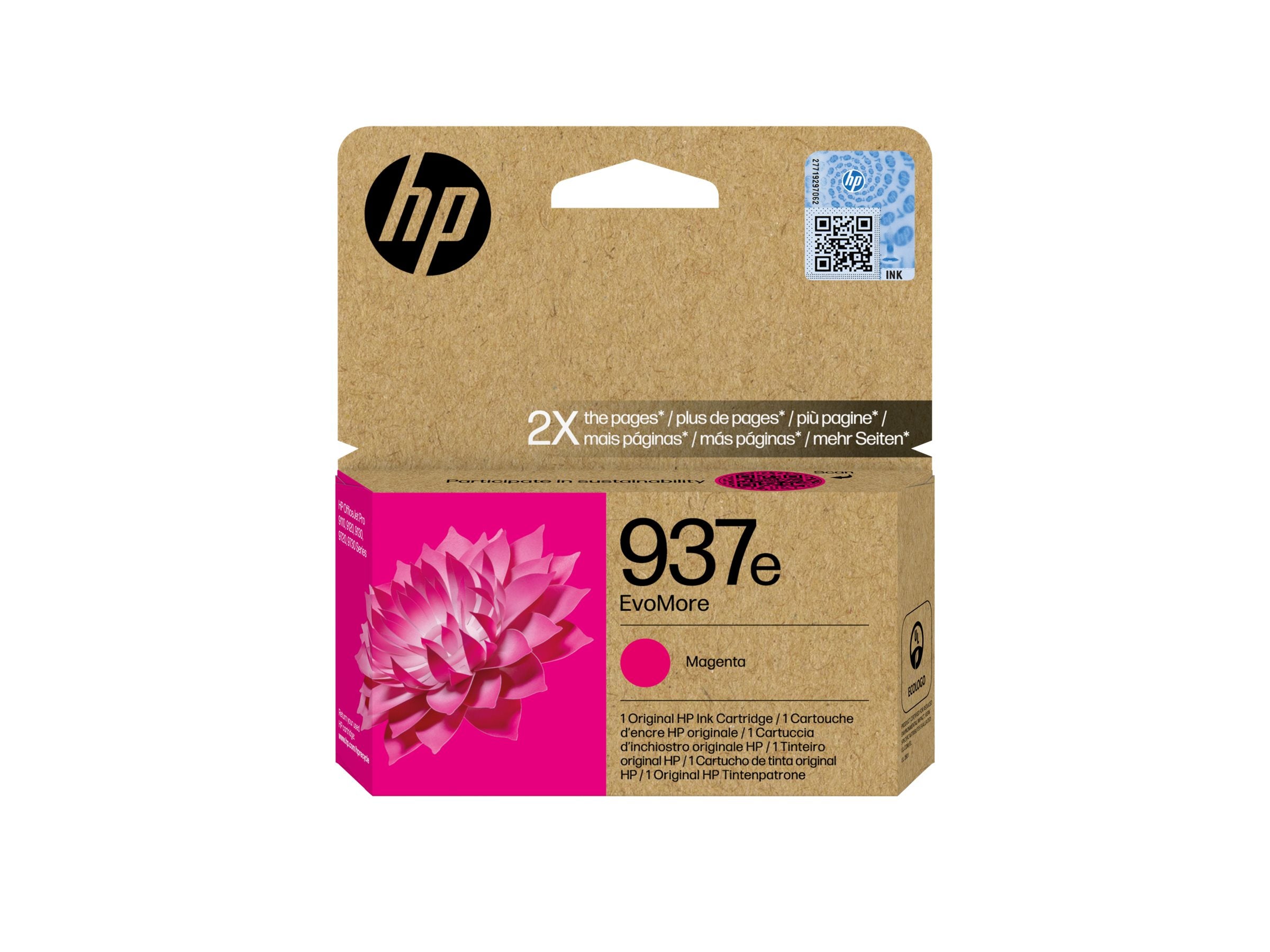 HP 937e EvoMore Magenta Original Ink Cartridge Detailansicht
