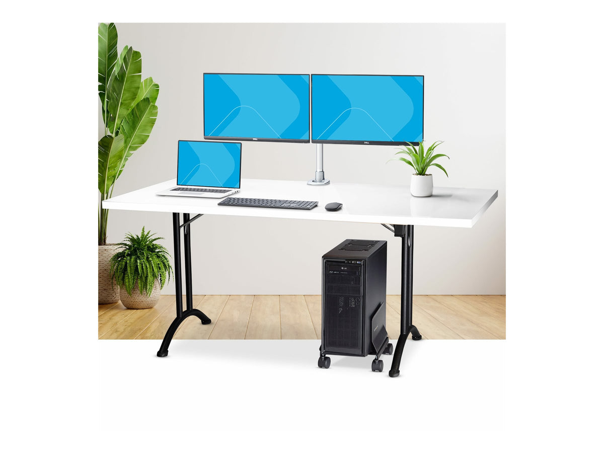 STARTECH.COM PC Ständer CPU Ständer auf Rädern Tragkraft 21kg Einstellbarer PC Rollwagen/Computerständer CPU Halterung