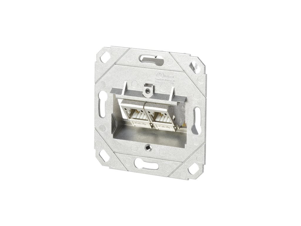 METZ CONNECT C6Amodul 2 Port 180 M UP0-Dose reinweiss RAL9010 Vorderansicht