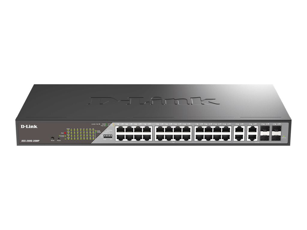 D-LINK DSS-200G-28MP 28-Port Desktop Gigabit PoE Switch Vorderansicht