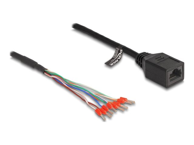 DELOCK Kabel RJ45 Buchse zu Aderendhulsen Cat.5e 50cm schwarz - Vorderansicht