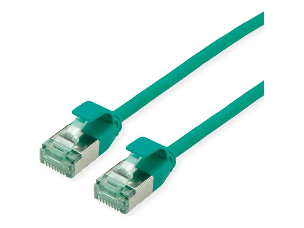 ROLINE RM U/FTP DataCenter Patchkabel Kat.6A Class EA slim grun 3m - Vorderansicht