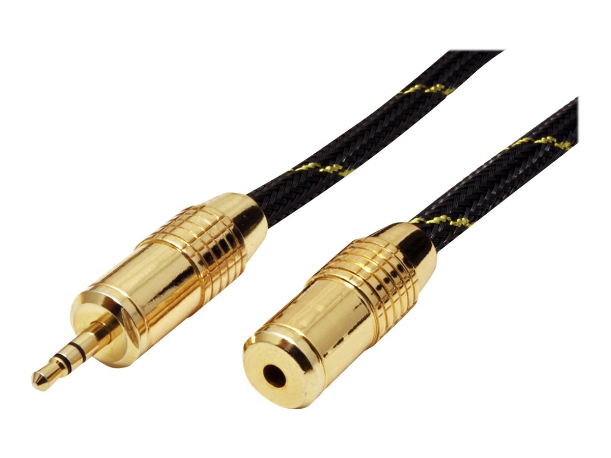 ROLINE GOLD 3,5mm Audio-Verlängerungskabel Stecker / Buchse 2,5m - Vorderansicht