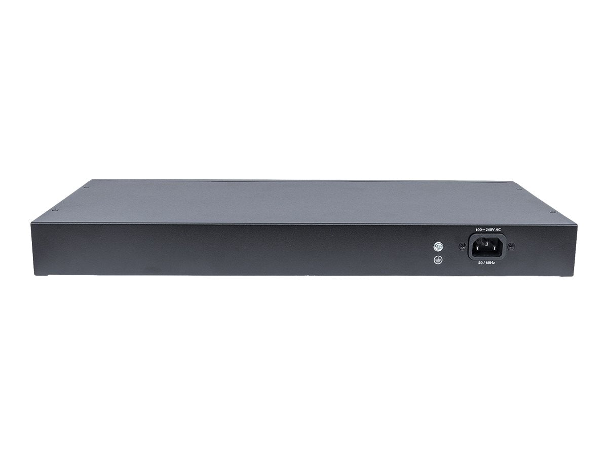 INTELLINET 16-Port Gigabit Ethernet PoE+ Switch Web-Managed with 2 SFP Ports PoE+/PoE 374W Endspan 48.26 cm 19Zoll Rackmount schwarz