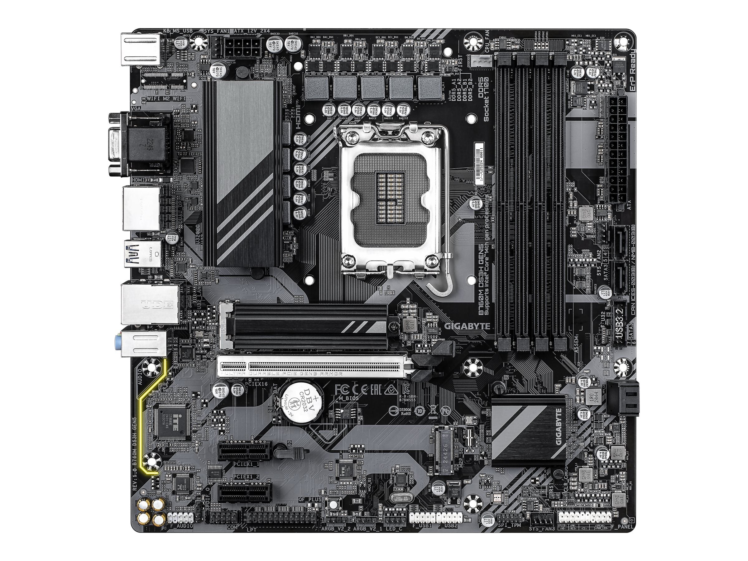 GIGABYTE B760M DS3H GEN5 Motherboard Vorderansicht