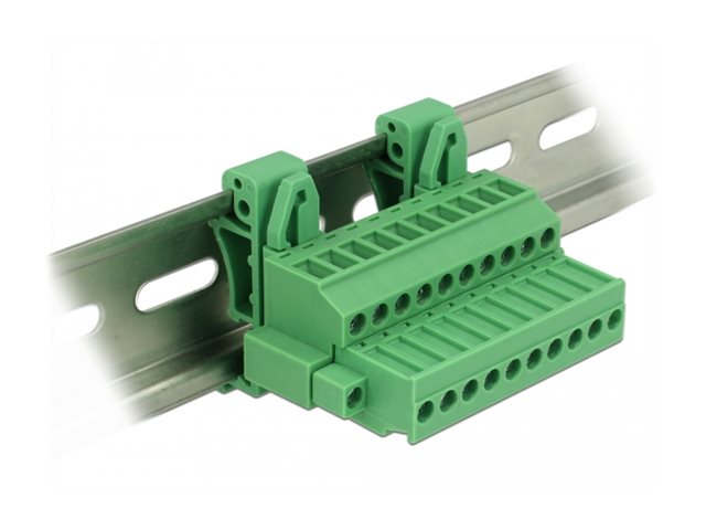DELOCK Terminalblock Set für Hutschienen 10 Pin - Vorderansicht