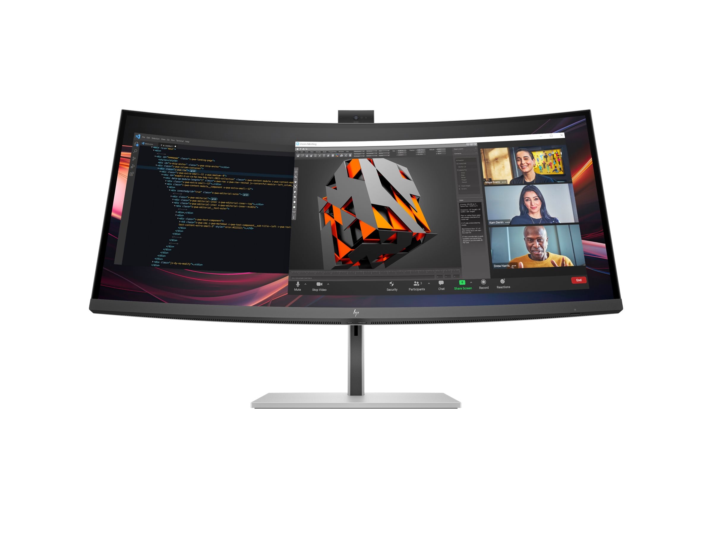 HP 734pm Series 7 Pro 34 Zoll WQHD Conferencing Monitor - Detailansicht der Anschlüsse