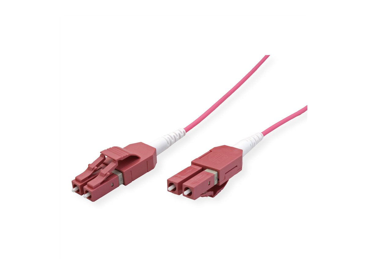 ROLINE LWL-Kabel duplex 50/125um OM4 LC/LC UNIBOOT violett 20m Vorderansicht