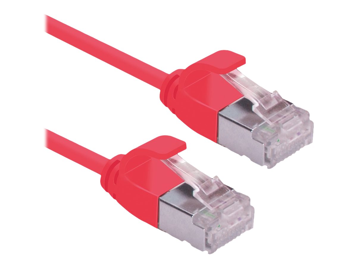 ROLINE GREEN U/FTP Patchkabel Kat.6A Class EA LSOH slim rot 5m Vorderansicht