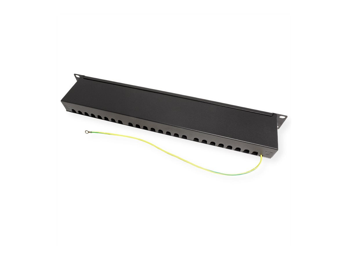 VALUE Kat.6A Class EA 19-Patchpanel 24 P geschirmt schwarz - Vorderansicht