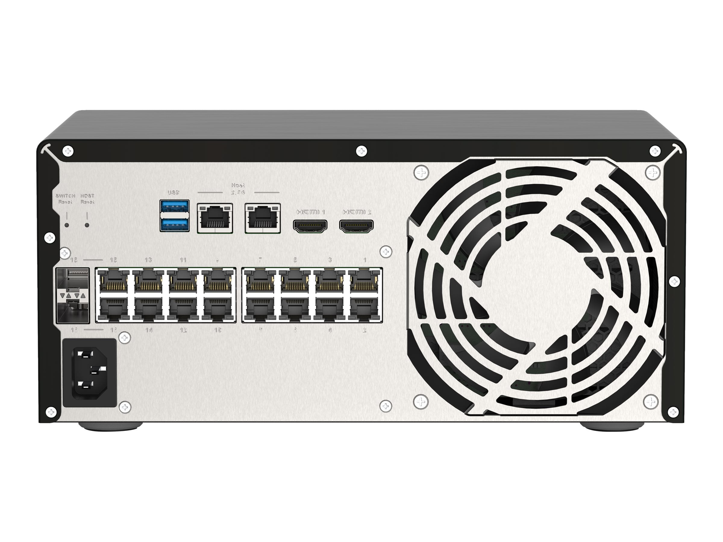 QNAP QGD-3014-16PT Switch Rückansicht