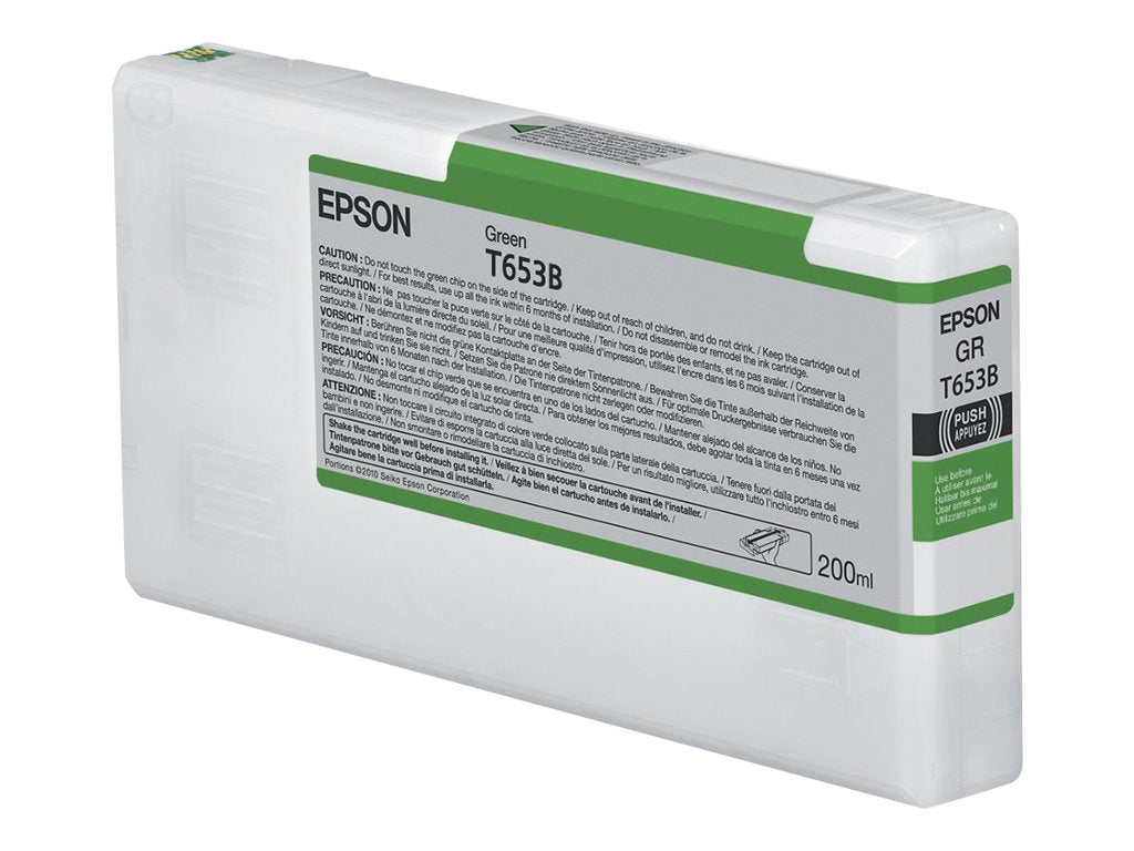 EPSON T653B Tinte grün Standardkapazität 200ml Vorderansicht