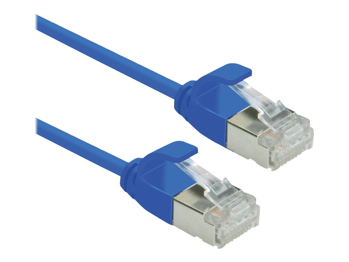 ROLINE U/FTP DataCenter Patchkabel Kat 6A Class EA LSOH slim blau 3m - Vorderansicht