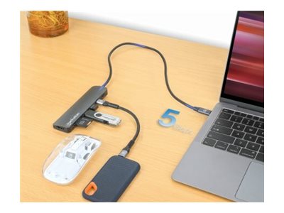 Seitenansicht der MANHATTAN USB-C PD 4K Dockingstation