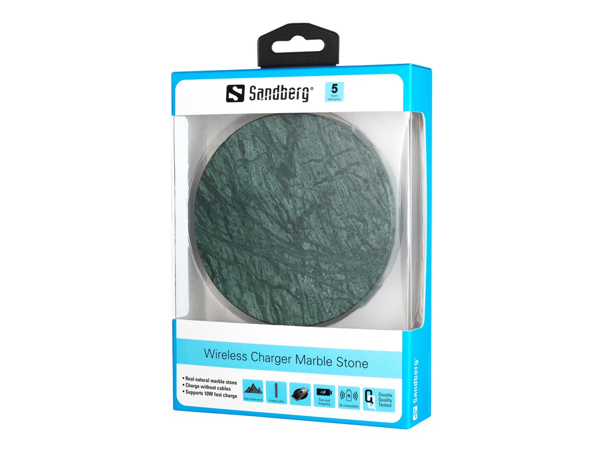 SANDBERG Marble Stone Charger Green Vorderansicht