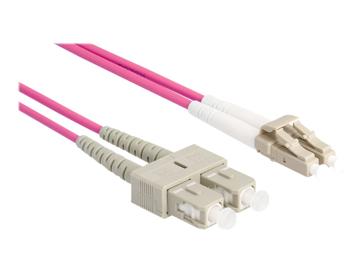 DELOCK LWL Kabel mit Metallarmierung LC Duplex zu SC Duplex Multimode OM4 3m - Vorderansicht