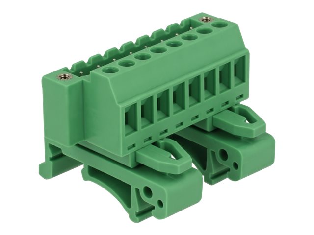 DELOCK Terminalblock Set für Hutschienen 8 Pin - Vorderansicht