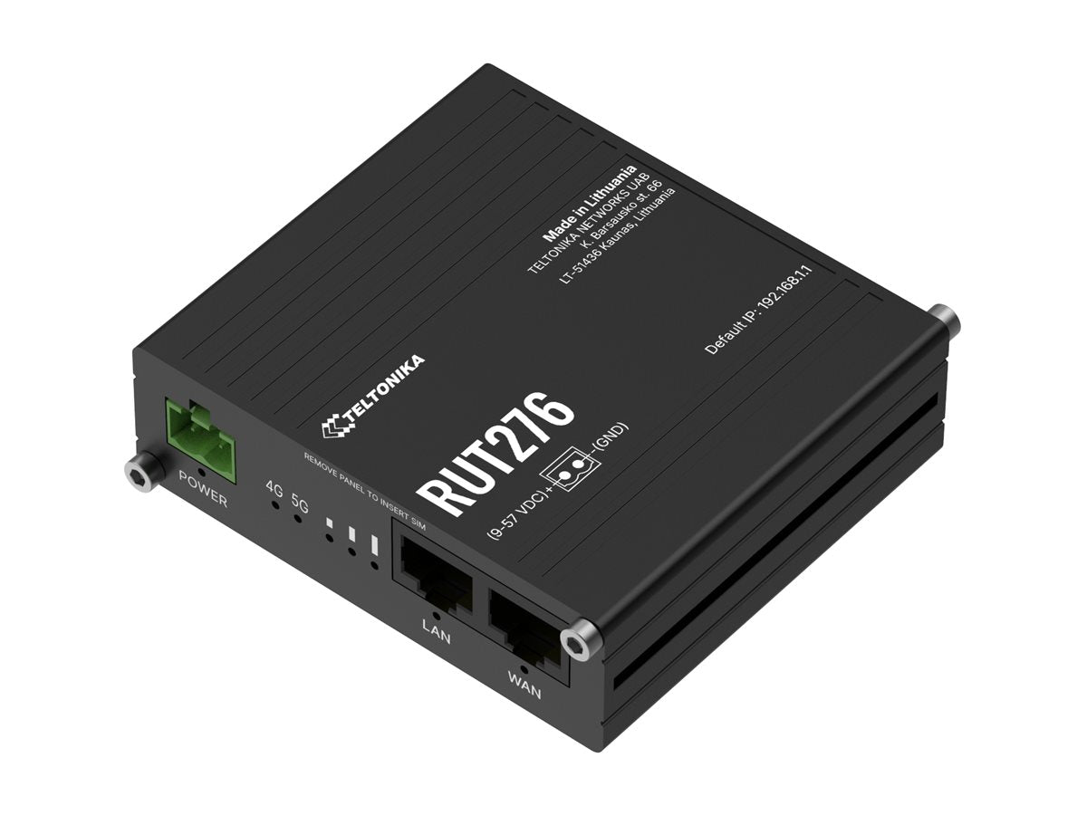 Verpackung des TELTONIKA NETWORKS RUT276 Compact Redcap 5G Routers