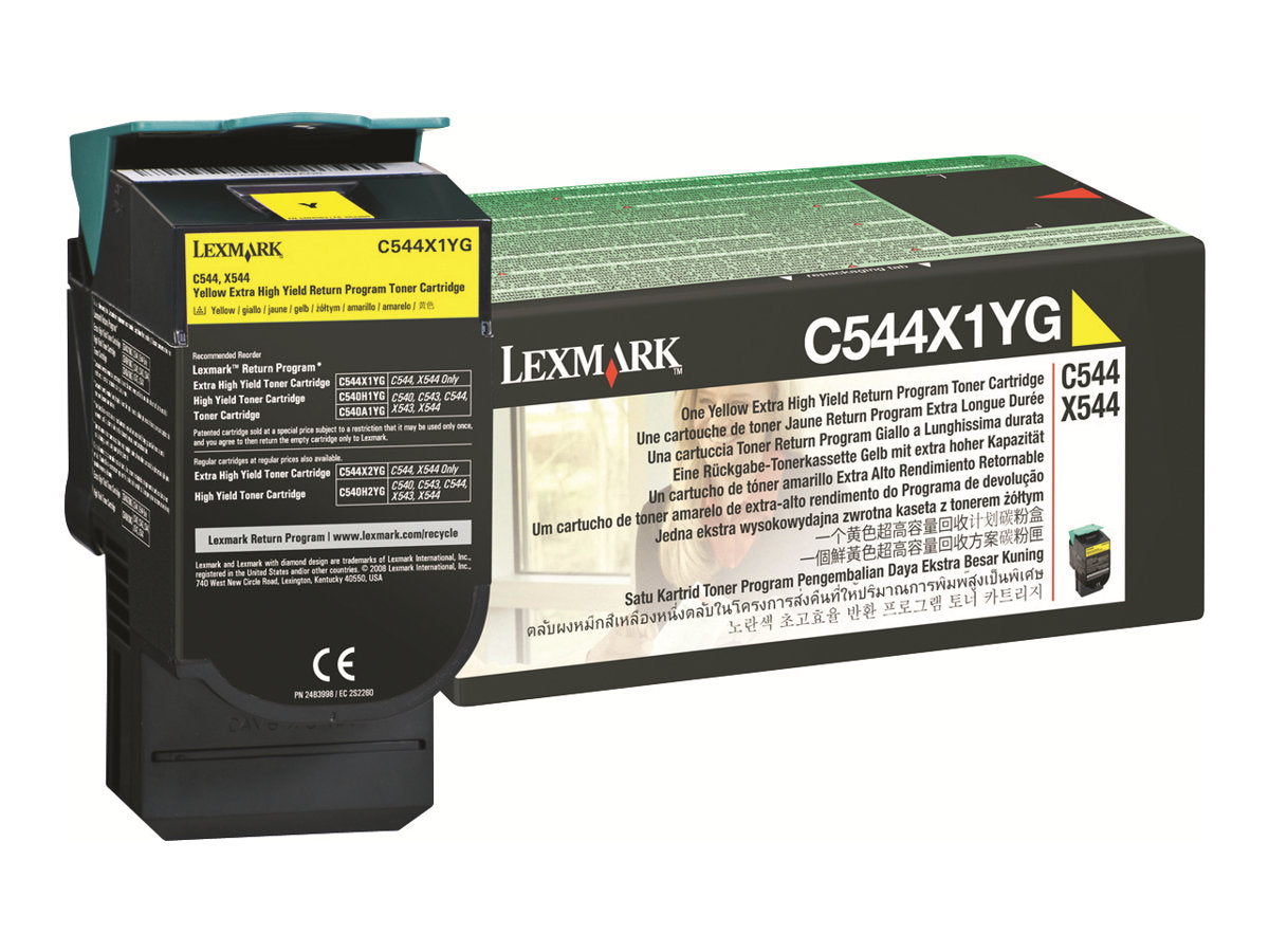LEXMARK C544, X544 Toner gelb Vorderansicht