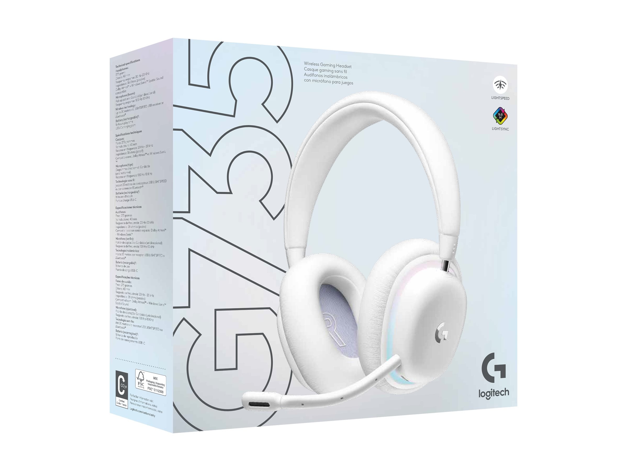 LOGITECH G735 OFF WHITE EMEA-914 Seitenansicht