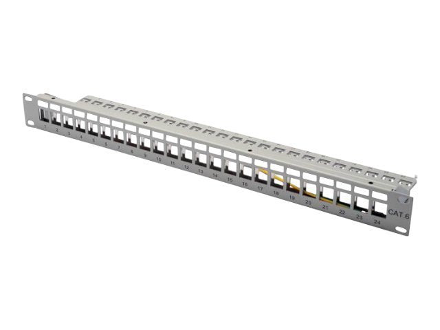 DIGITUS Patch Panel Gehaeuse 1HE 24-Port Vorderansicht