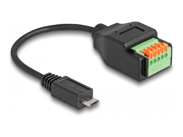 DELOCK USB 2.0 Kabel Typ Micro-B Stecker zu Terminalblock Adapter Vorderansicht