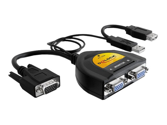 DELOCK DATA Splitter VGA 2Port USB - Vorderansicht