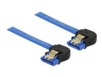 DELOCK Kabel SATA 6 Gb/s Buchse unten gewinkelt > SATA Buchse unten gewinkelt 20cm blau mit Goldclips