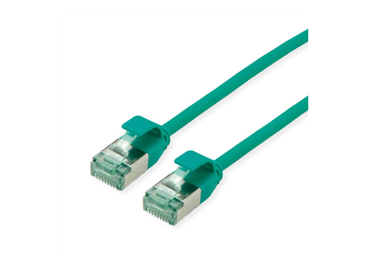 ROLINE RM U/FTP DataCenter Patchkabel Kat.6A Class EA slim grun 0,15m - Vorderansicht