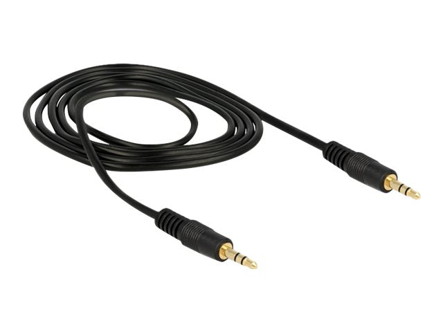 DELOCK Klinkenkabel 3,5mm 3 Pin Stecker > Stecker 1m schwarz - Vorderansicht