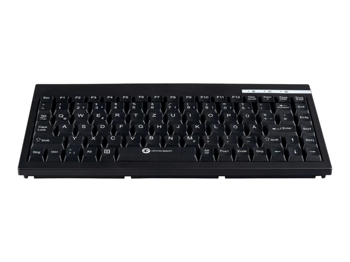 GETT GCQ Cleantype Easy Basic Compact kompakte Tastatur mit Kunststoffgehaeuse 88 Tasten USB Farbe schwarz Layout: DE