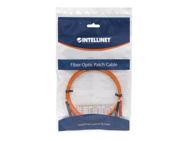 INTELLINET LWL Kabel ST/ST OM2 3m orange Duplex Multimode Vorderansicht