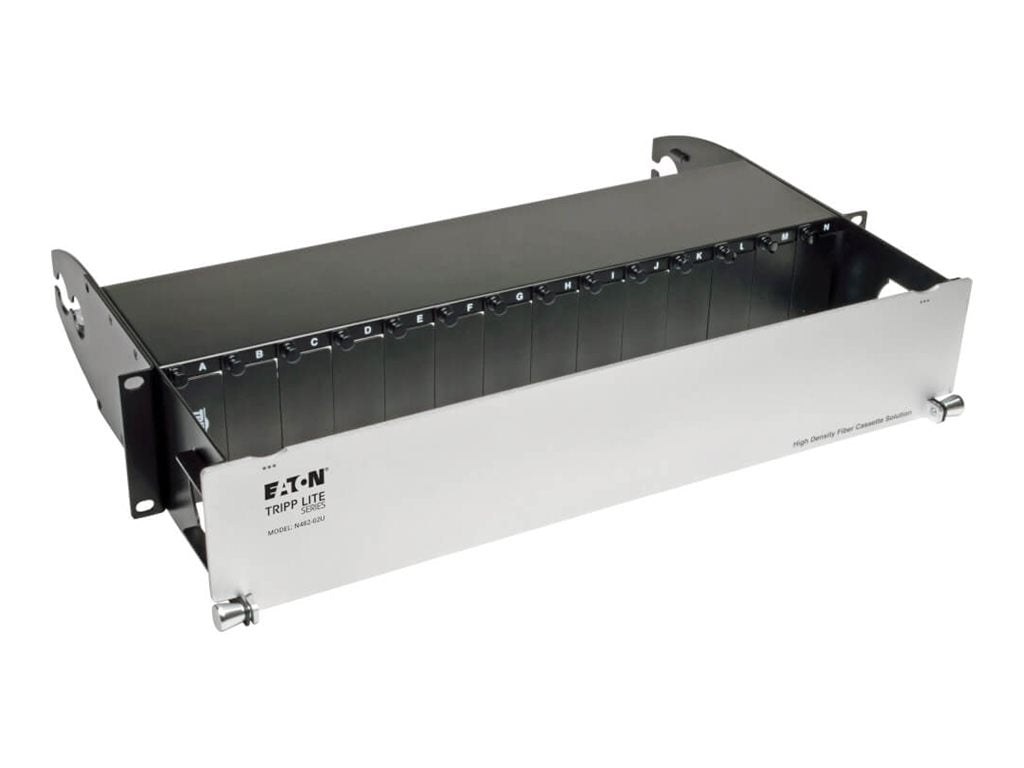 EATON TRIPPLITE High Density Rackmount Fiber Enclosure Panel 14 Cassette 2URM Vorderansicht