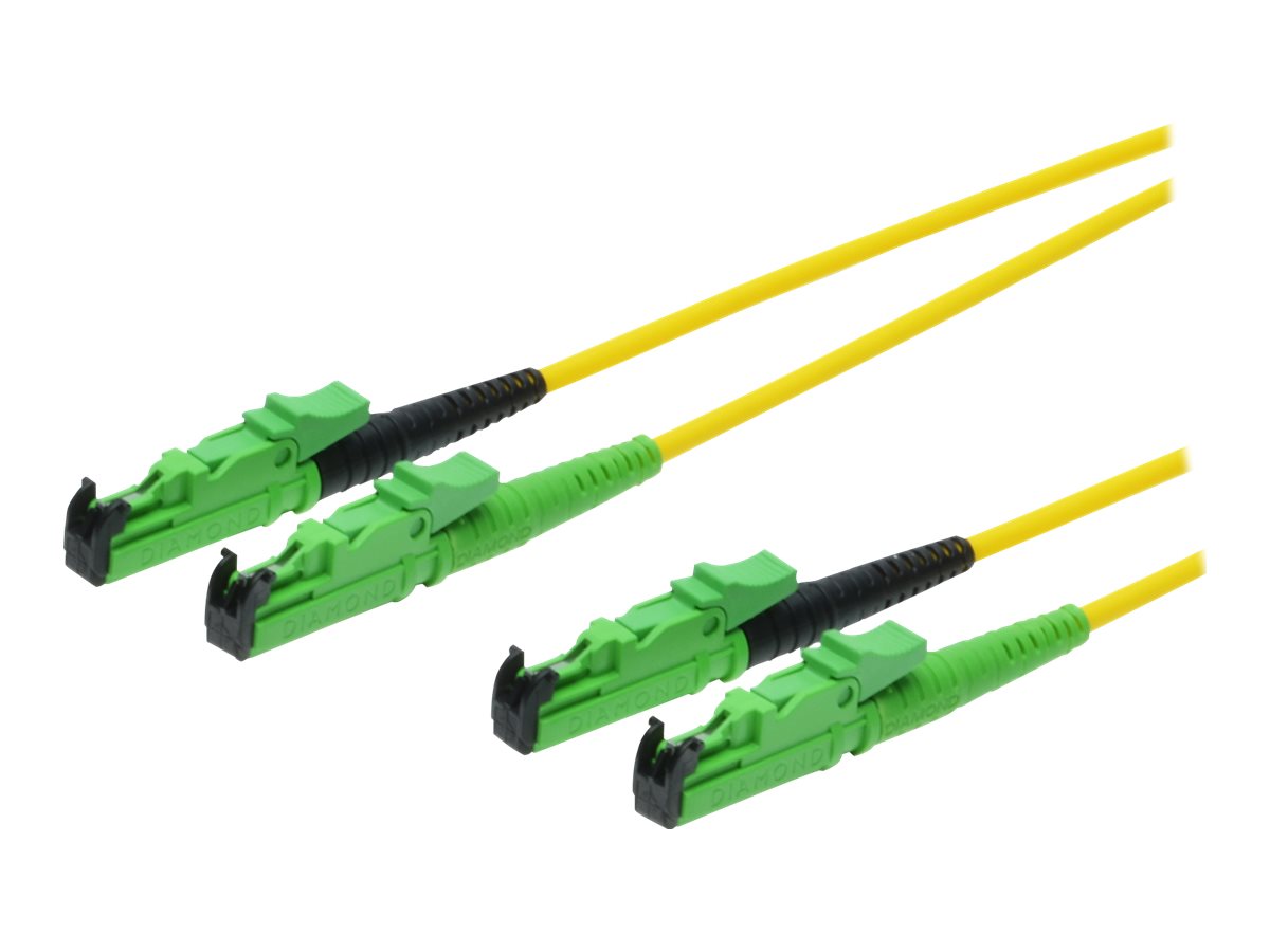 DIGITUS LWL Patchkabel E2000 APC auf E2000 APC DIAMOND Vorderansicht