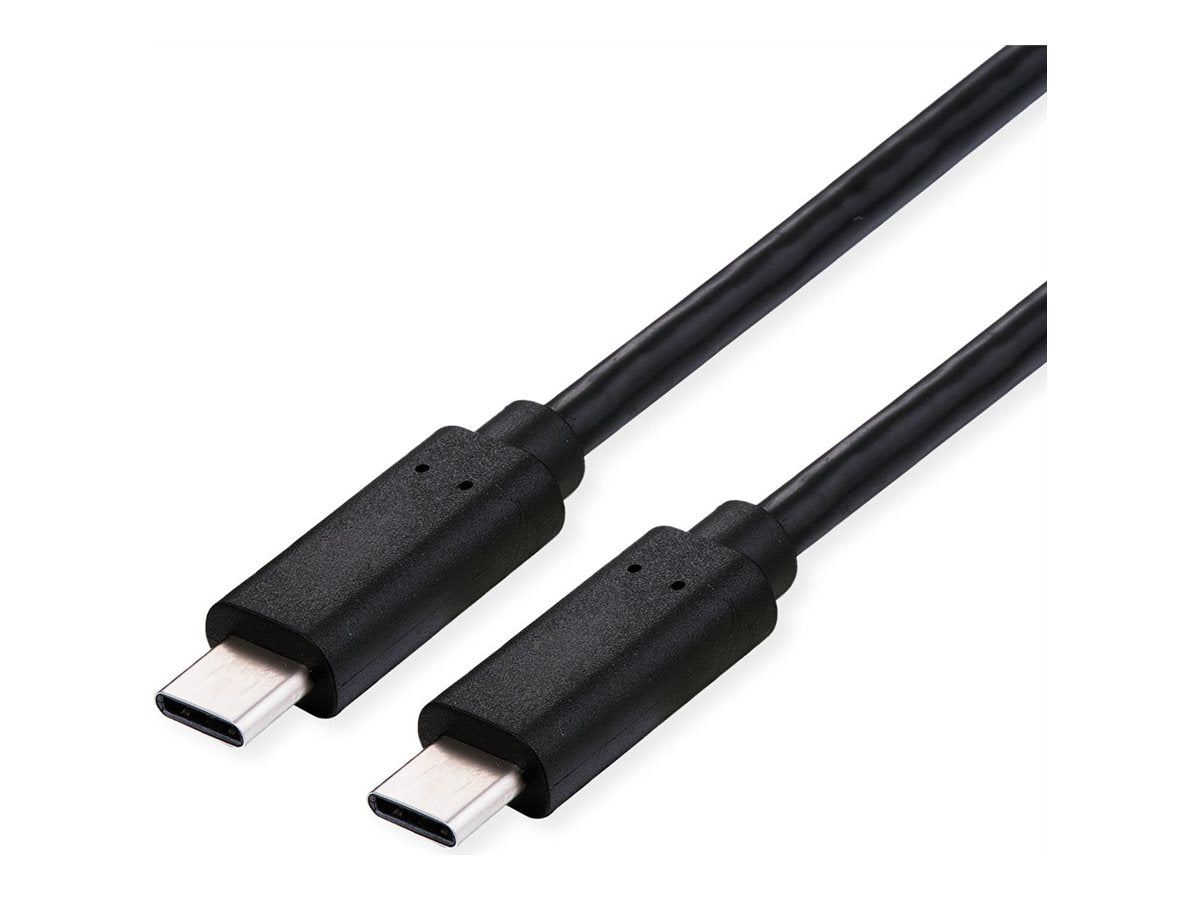ROLINE USB4 Gen3x2 Kabel C-C ST/ST 40Gbit/s 100W schwarz 0,8m Vorderansicht