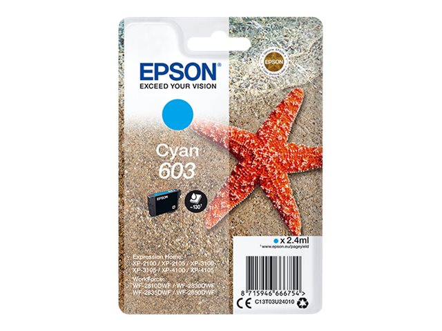 EPSON 4LB Singlepack Cyan 603 Ink w/s Verpackung