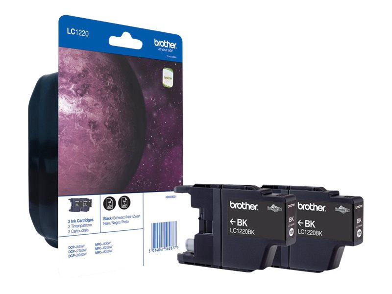 BROTHER LC1220BK Tinte Blister Twinpack schwarz Verpackung