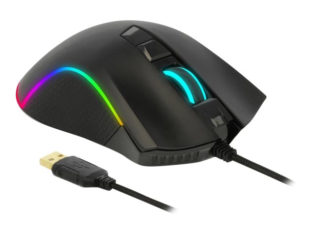 DELOCK Optische 7-Tasten USB Gaming Maus - Vorderansicht
