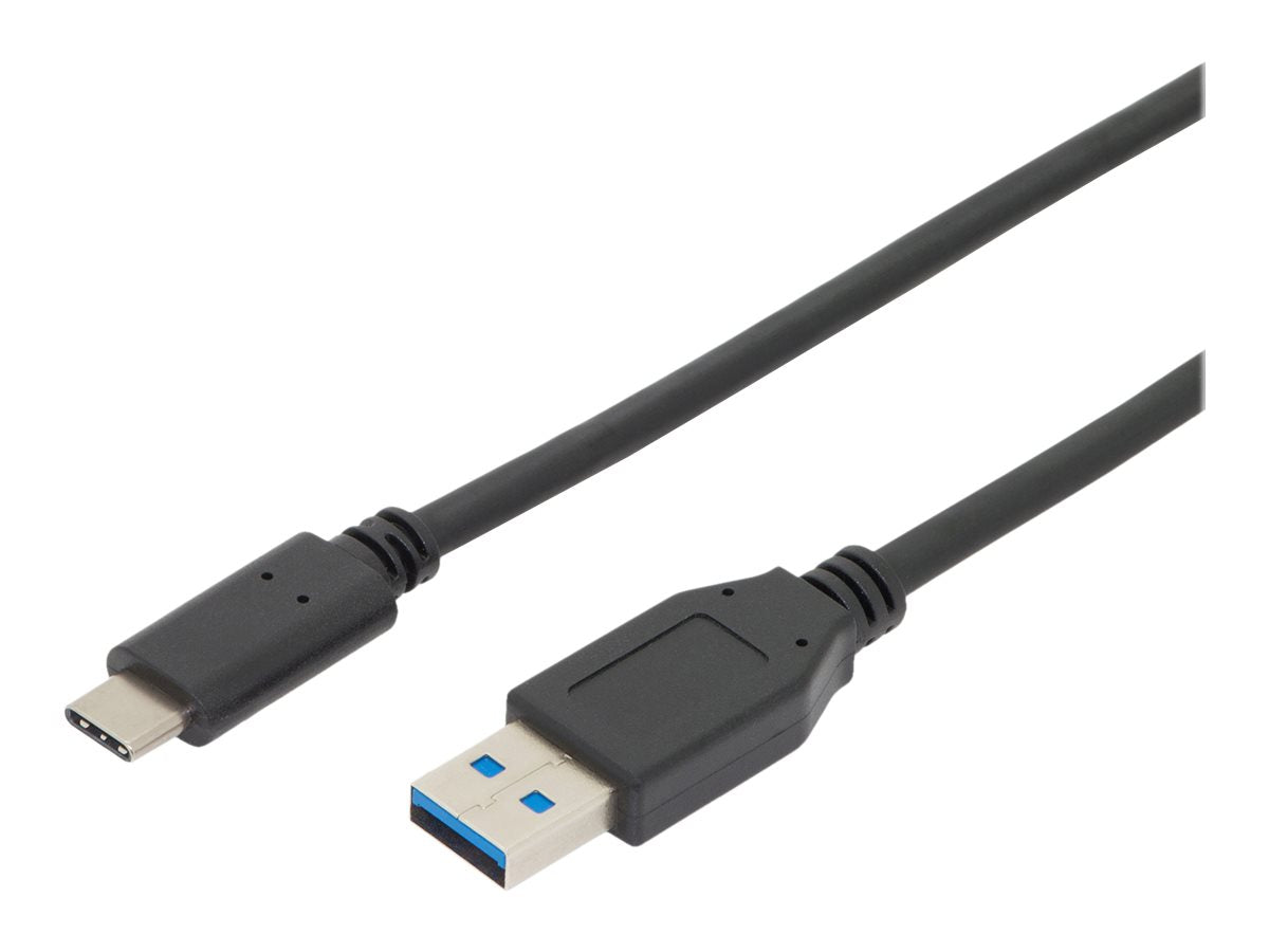 DIGITUS USB Typ C Verbindungskabel Typ C auf A 1,0m Vorderansicht