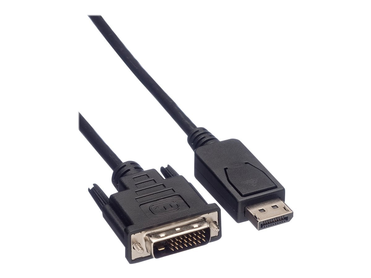 ROLINE DisplayPort Kabel DP ST - DVI ST schwarz 2m Vorderansicht