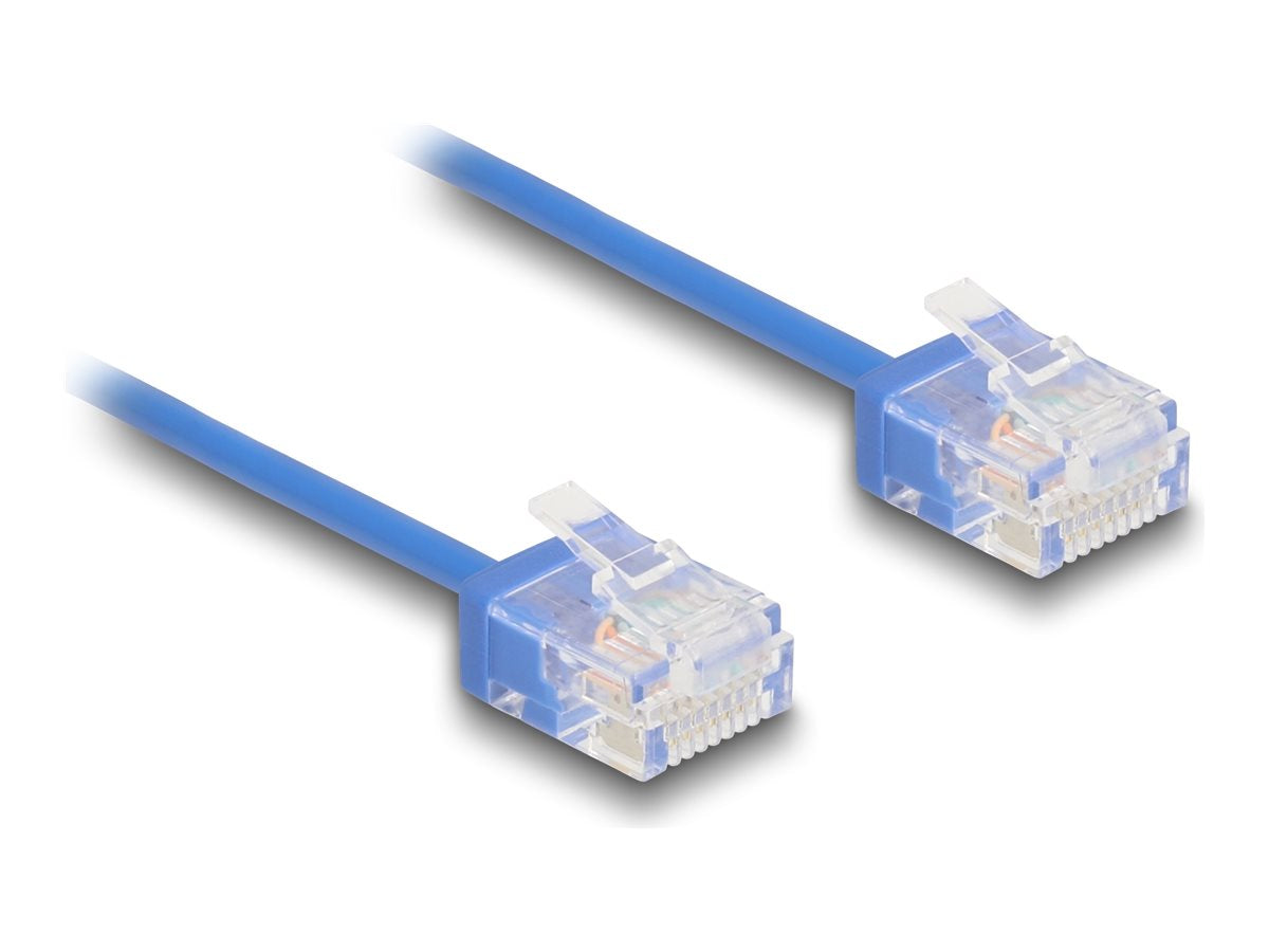 DELOCK RJ45 Netzwerkkabel Cat.6 UTP Ultra Slim 0,5m blau - Vorderansicht