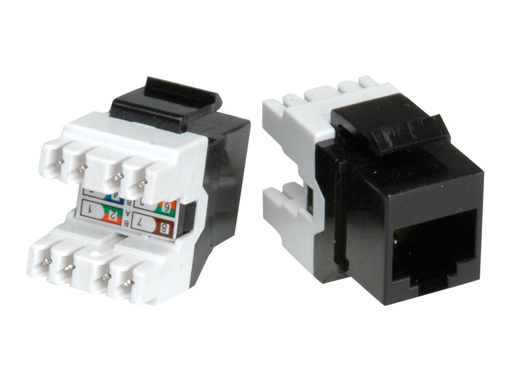 ROLINE Kat.5e Class D Keystone RJ-45 ungeschirmt schwarz - Vorderansicht