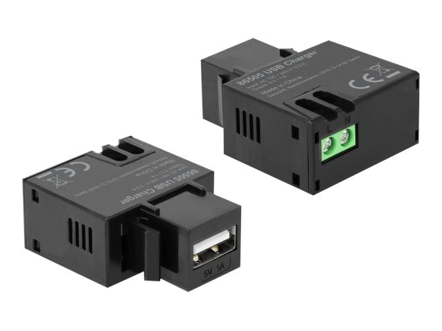 DELOCK Keystone Modul mit USB Typ-A Ladebuchse 1A schwarz - Detailansicht