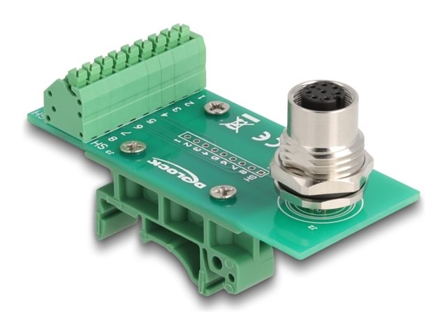 DELOCK M12 Übergabemodul Adapter Vorderansicht